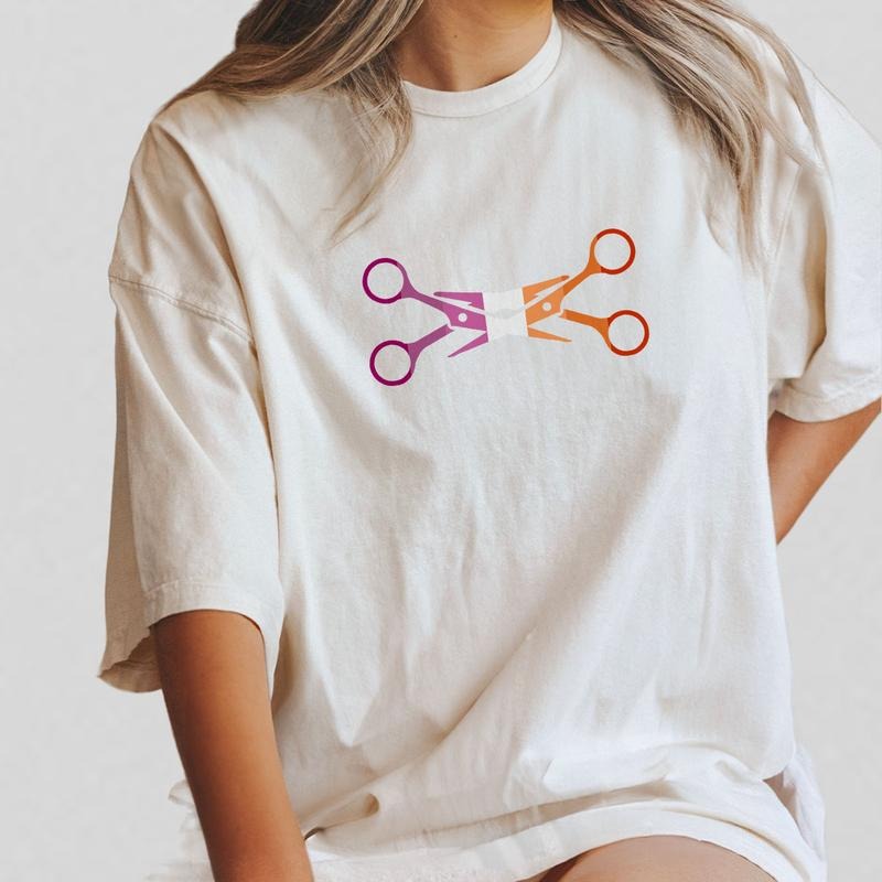 Lesbian Pride Shirt, Scissors Comfort Shirt, Unisex Soft Fabric Short Sleeve Tee LGBTQ, Trans Rights Top, LGBTQ Gift, Progress Pride Shirt,  LGBTQ Ally Shirt, Lesbian T-Shirts, Gay Pride, You Belong Tshirt, Funny Queer Tee, Women Top
