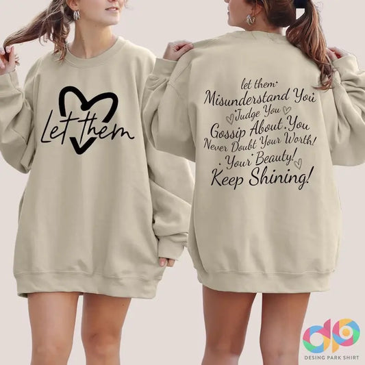 Let Them Sweatshirt, Mental Health Hoodie, Self Worth, Self Love Sweater, Inspirational Quotes, Trendy Sweatshirt, Anxiety Sweater