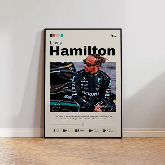 Lewis Hamilton Poster, Wall Art, Racing Print, Motorsport Decor, Grand Prix Illustration, Car Racing Artwork, Driver Portrait