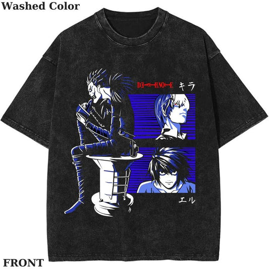 Light Yagami - Ryuk Vintage Graphic Tee, Anime Death Note Shirt, vintage clothing, Womenswear Cotton Top Streetwear Shortsleeve Gamis