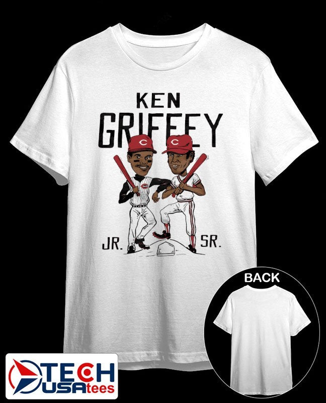 Like father like son Ken Griffey Father and Son Cincinnati Reds caricature shirt