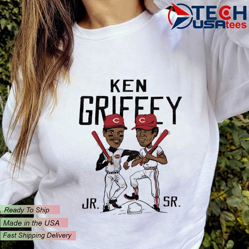 Like father like son Ken Griffey Father and Son Cincinnati Reds caricature shirt