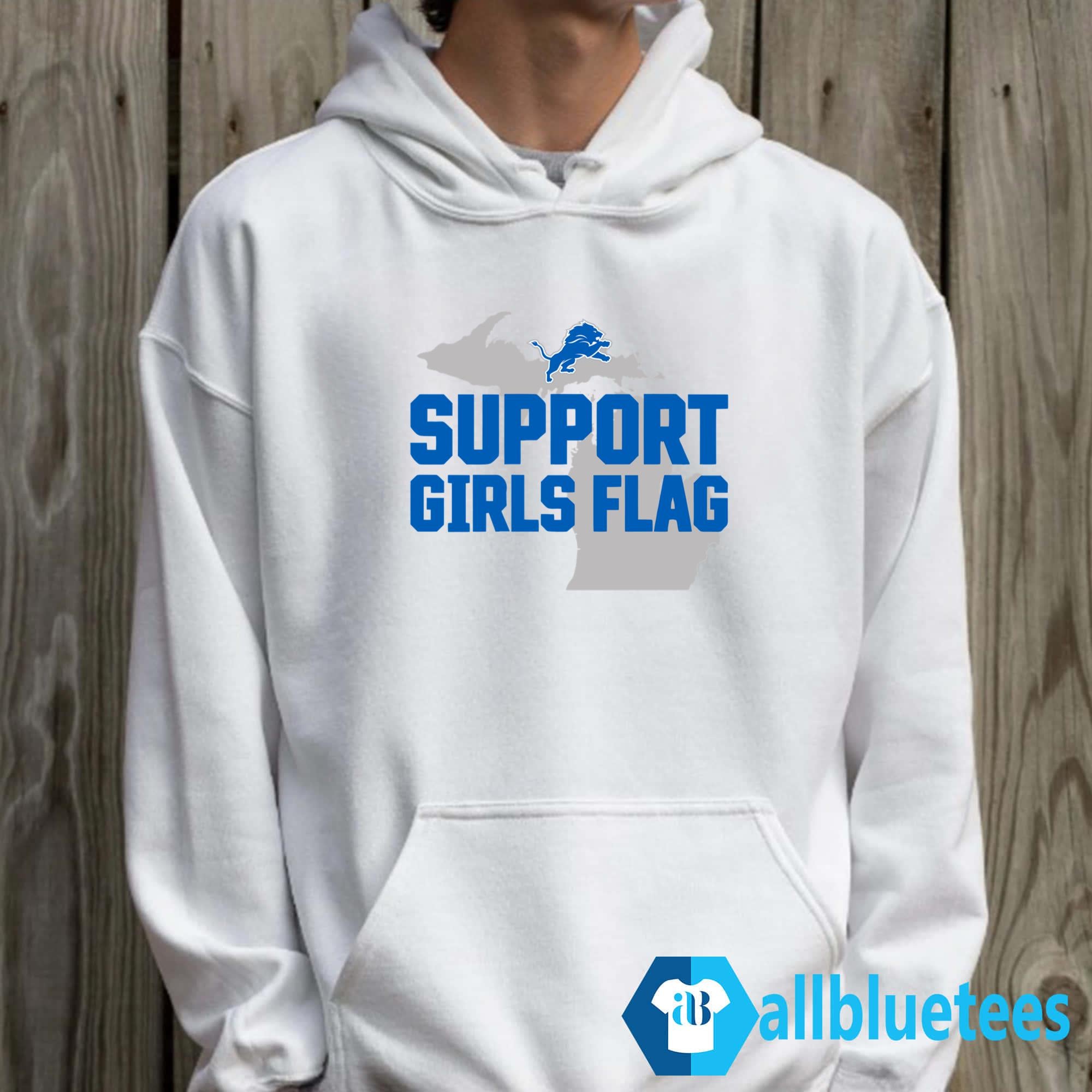 Lions Support Girls Flag Shirt