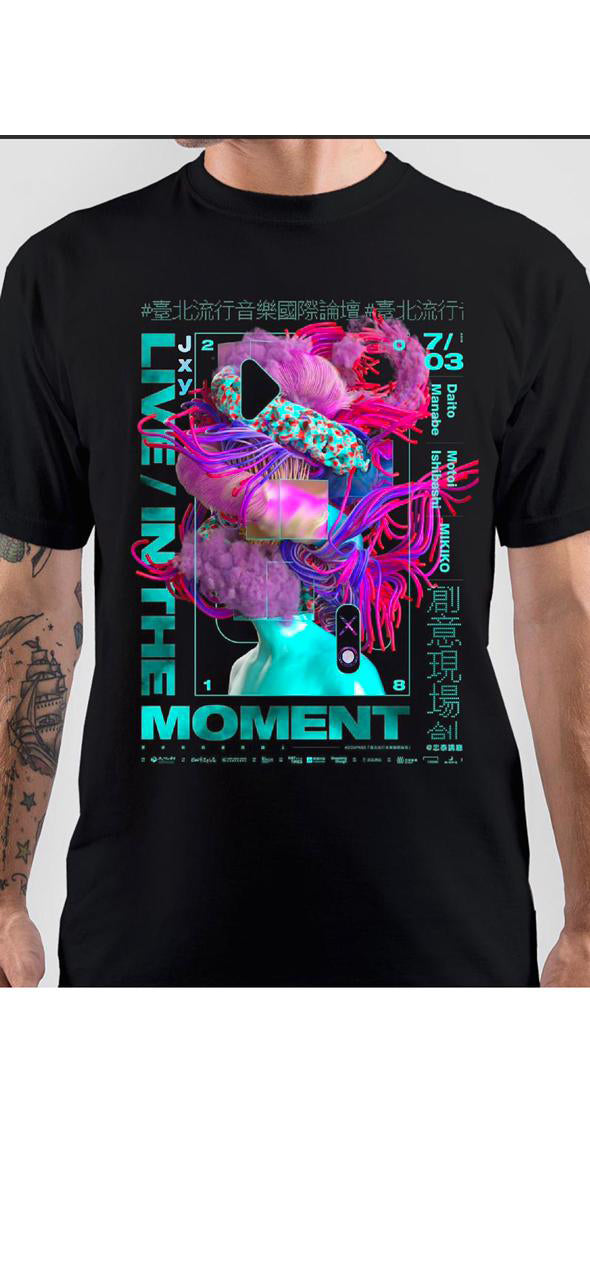Live In The Moment Black T-Shirt Hoodie, Sweatshirt | CoreVibeTees.com