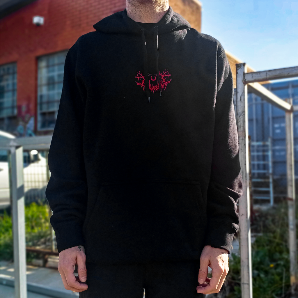 Embroidered Puff Hoodie (Black) T-Shirts, Sweatshirt | CoreVibeTees.com (Image 4)