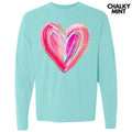 Love Brushstroke Heart Long Sleeve Comfort Colors T-Shirt Hoodie, Sweatshirt | CoreVibeTees.com