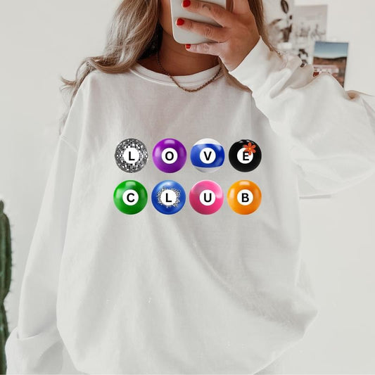 Love Club Retro #1 Sweatshirt ~ Sweatshirt Unisex Apparel Relaxed Fit Printed in the USA Clothing Womenswear Casual and Comfortable
