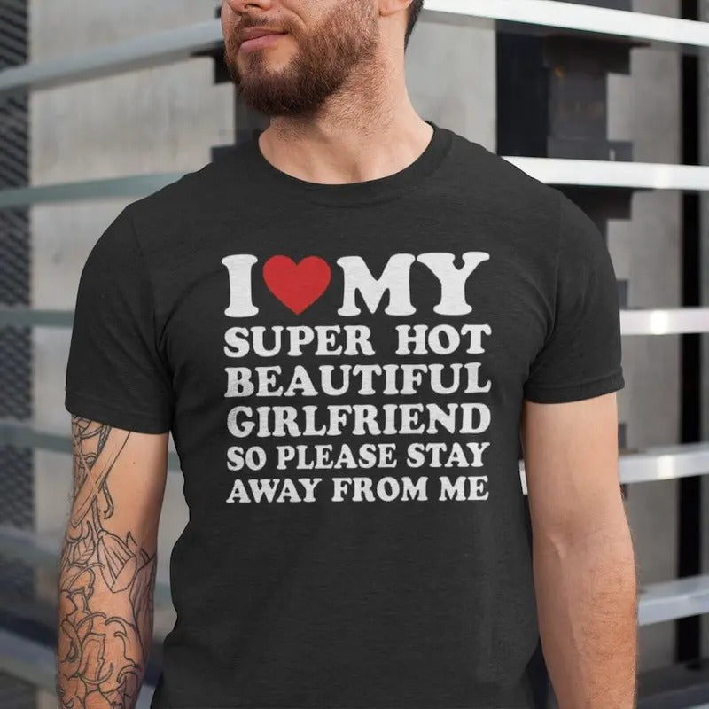 Love My Girlfriend Shirt, I Heart My Girlfriend Shirts, Valentine Shirt Cotton Menswear