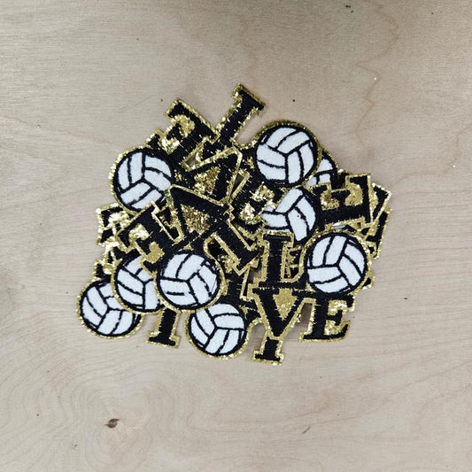Love Volleyball Chenille Hat Patch (1 Patch)