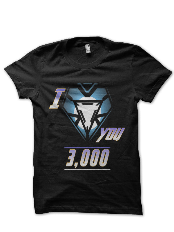 Love You 3,000 Black Half Sleeve T-Shirt Hoodie, Sweatshirt | CoreVibeTees.com