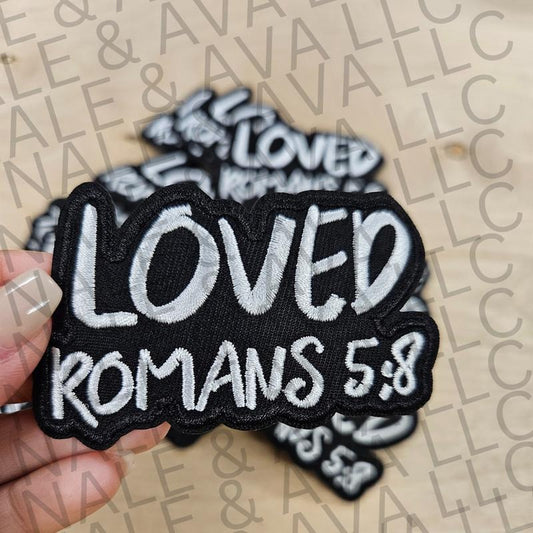Loved Romans 5:8 Hat Patch (1 Patch)