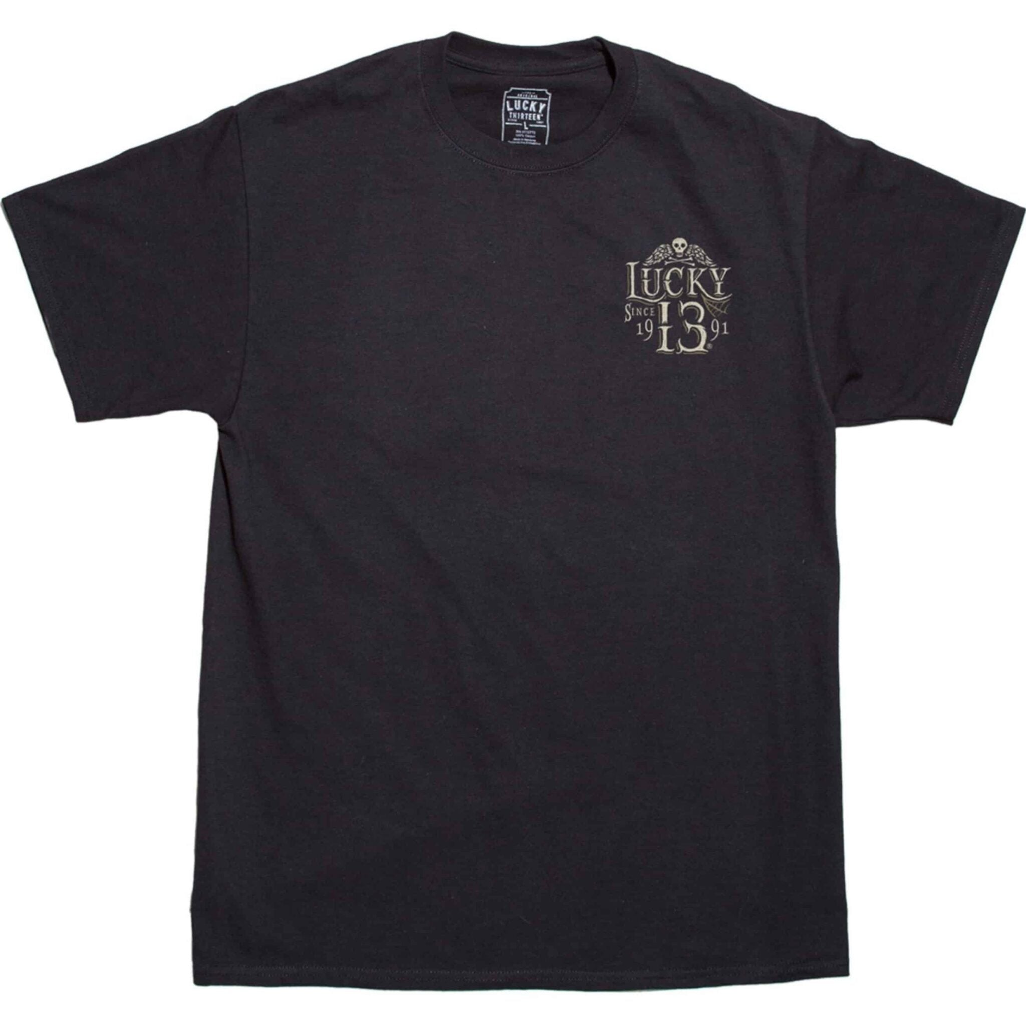 Lucky 13 Mens Dead Skull T-Shirt Hoodie, Sweatshirt | CoreVibeTees.com (Image 2)