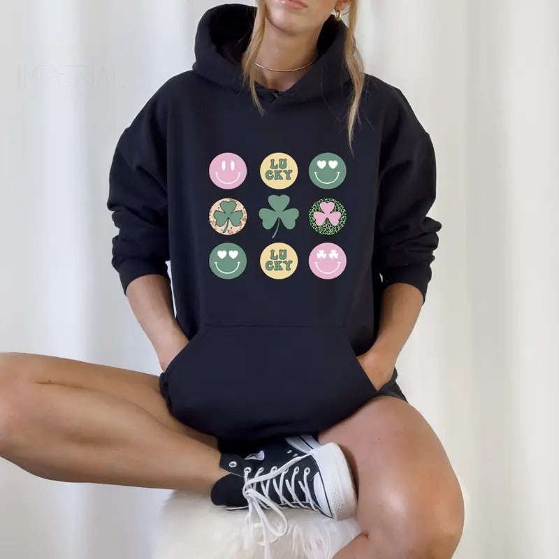 Lucky Day Row Smile Printed Hoodie Unisex, Lucky Hoodie, Quotes Sweater, Lucky Day Row Smile