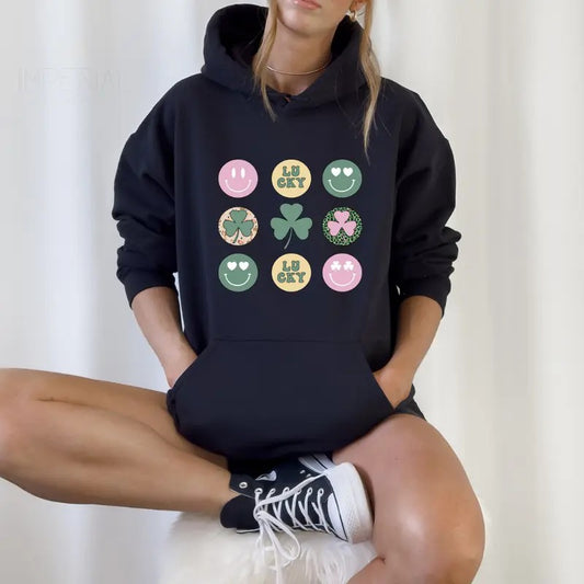 Lucky Day Row Smile Printed Hoodie Unisex, Lucky Hoodie, Quotes Sweater, Lucky Day Row Smile