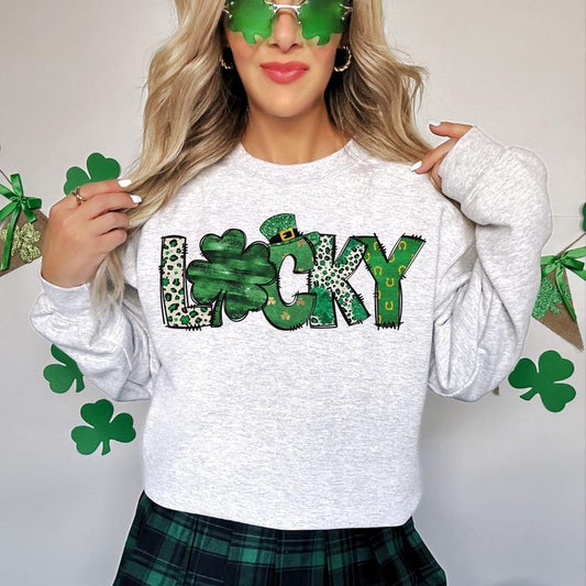 Lucky St Patty's Day St Patrick's Leprechaun Hat Shamrock Retro St Patricks Funny St Patrick's Clover