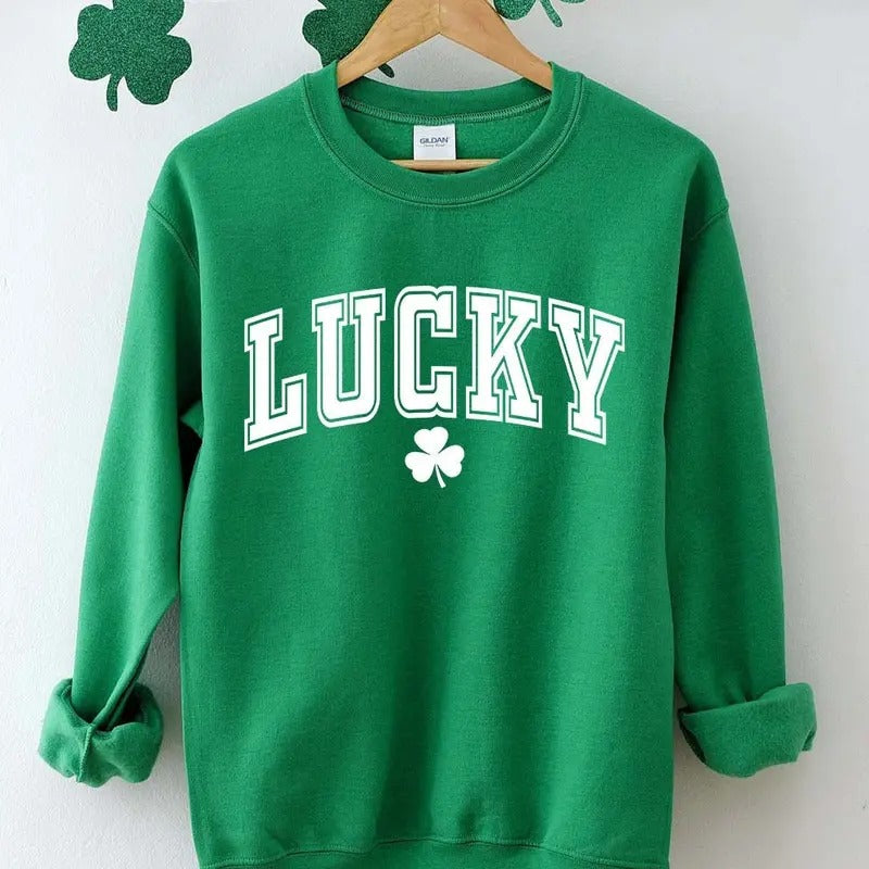 Lucky Sweatshirt Cute St Patricks Day Sweatshirt For Women St Patricks Sweater For Women Trendy St Patricks Day Crewneck