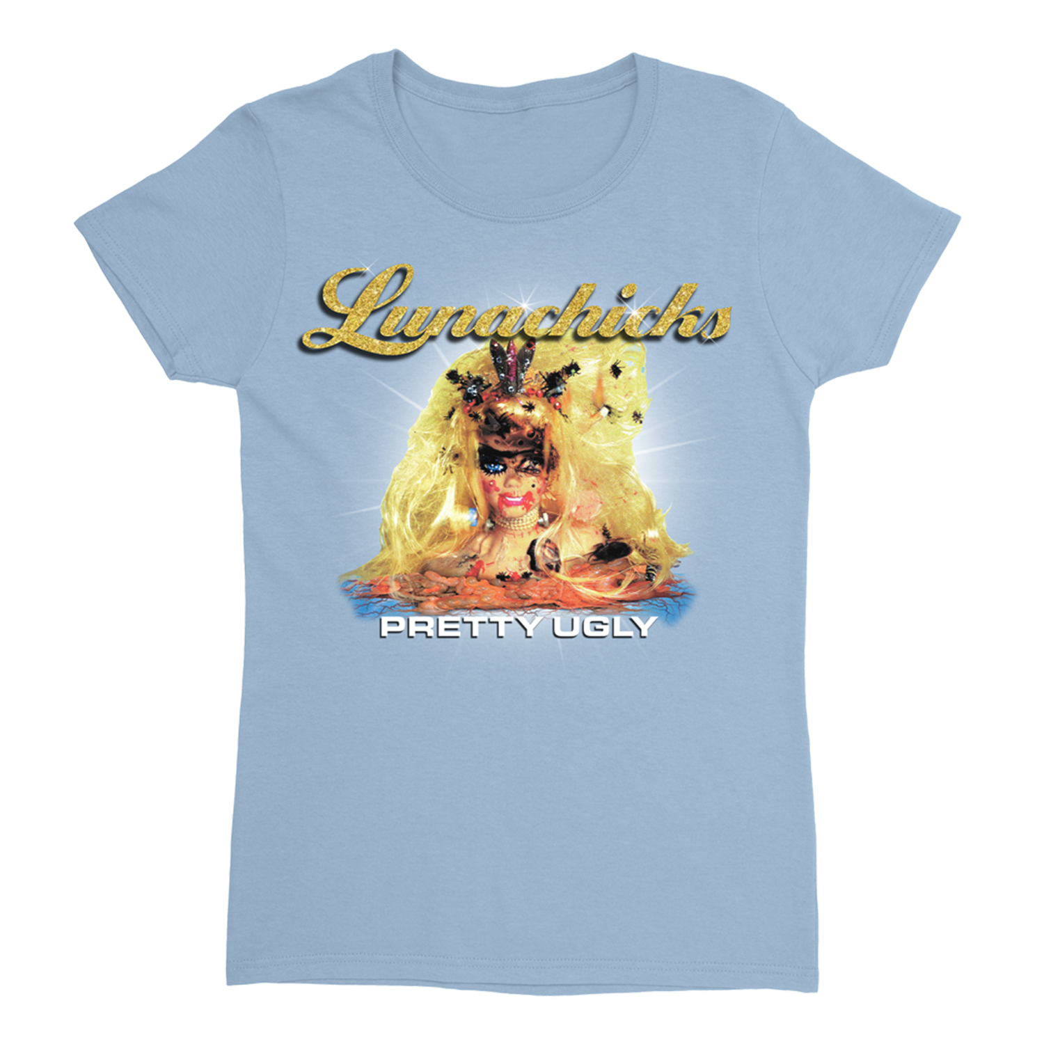 Pretty Ugly Womens T-Shirt (Light Blue) Hoodie, Sweatshirt | CoreVibeTees.com