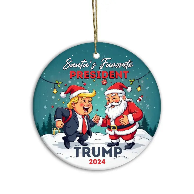 MAGA Santa 2024 Christmas Ornament Santa's Favorite President 2024, Funny Ornament, Trump Inspired Christmas Cheer...