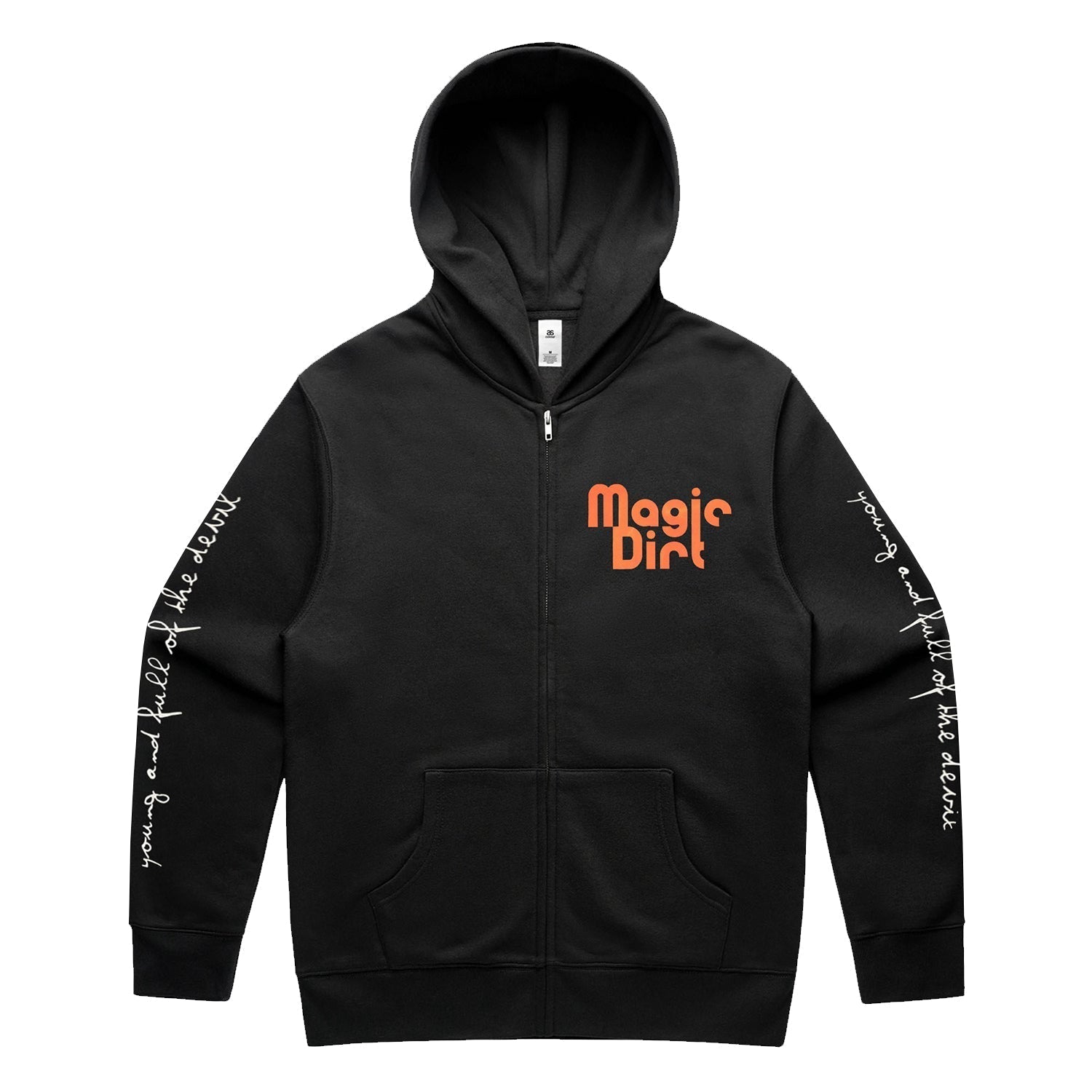 Young And Full of the Devil Zip Up Hoodie (Black) T-Shirts, Sweatshirt | CoreVibeTees.com (Image 1)