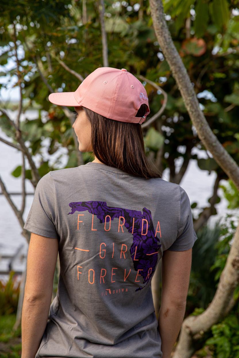 Florida Girl Floral Fitted Women's Tee Hoodie, Sweatshirt | CoreVibeTees.com (Image 3)