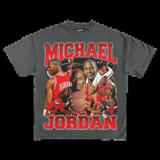 MICHAEL JORDAN TEE, Trending T-Shirt, 100% Cotton, Crew Neck, Slight Stretch, Breathable & Wear-Resistant, All-Season Short Sleeve Tee, Perfect for Outdoor & Daily Fashion