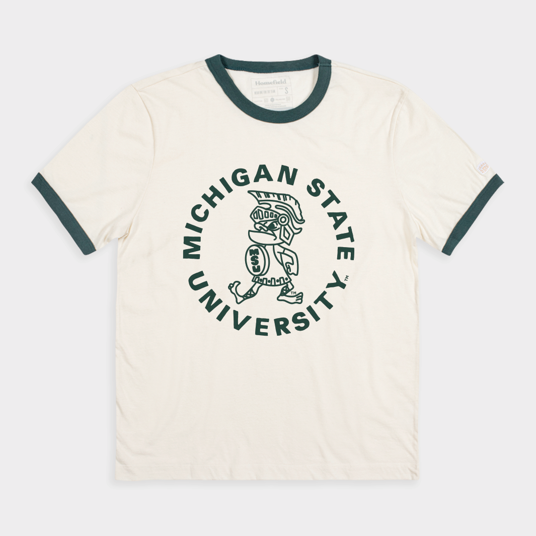 Michigan State Spartans Vintage Spartan Ringer Tee Hoodie, Sweatshirt | CoreVibeTees.com