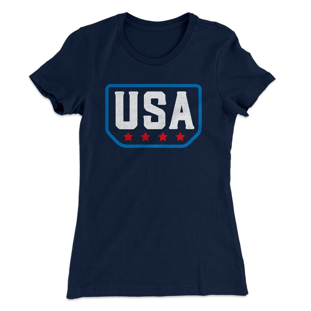 USA Badge Logo Women's T-Shirt Hoodie, Sweatshirt | CoreVibeTees.com (Image 1)