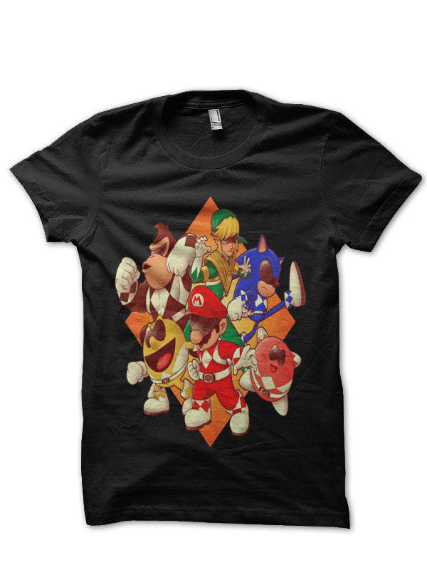 Mighty Gaming Rangers Black Half Sleeve T-Shirt Hoodie, Sweatshirt | CoreVibeTees.com