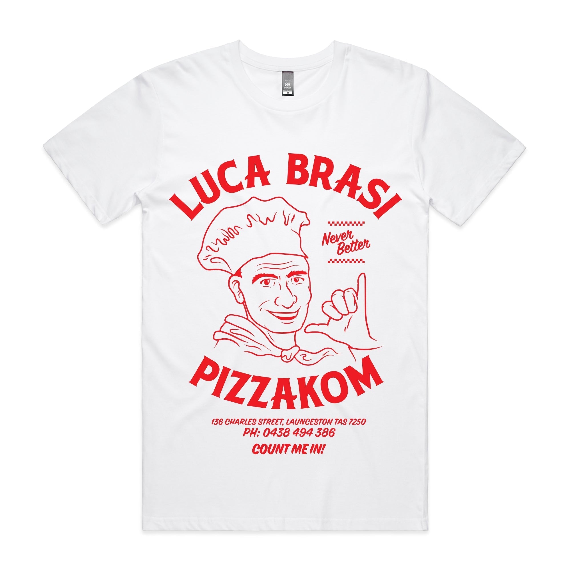 Luca Brasi x Pizzakom Tee (White) Hoodie, Sweatshirt | CoreVibeTees.com