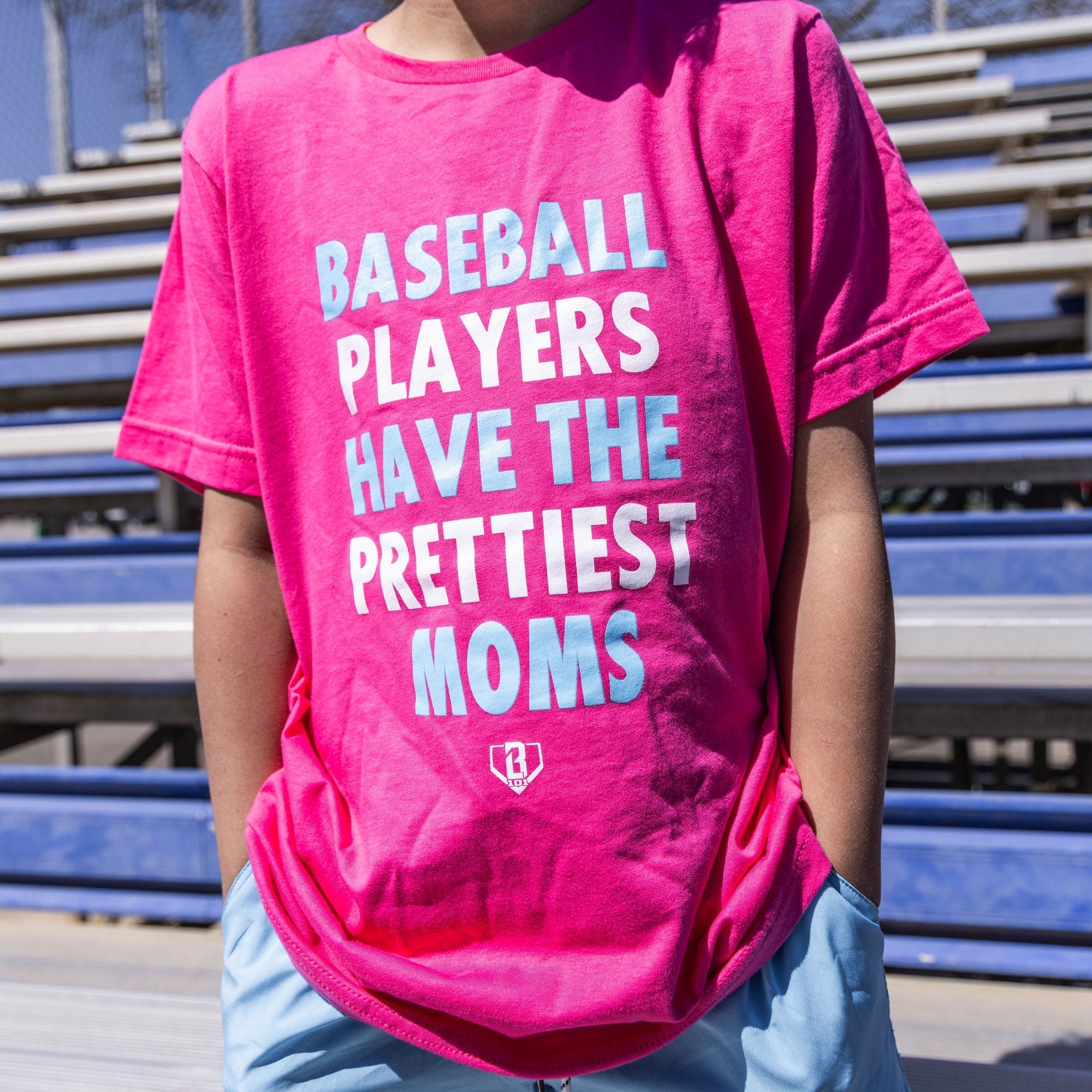 Baseball Players Have The Prettiest Moms Youth Tee - Pink/Blue Hoodie, Sweatshirt | CoreVibeTees.com (Image 2)