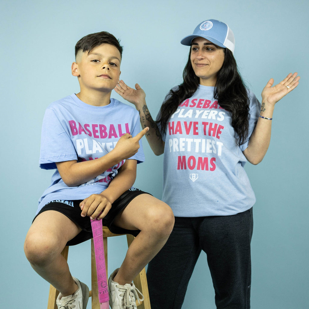 Baseball Players Have The Prettiest Moms Youth Tee - Blue/Pink Hoodie, Sweatshirt | CoreVibeTees.com (Image 2)