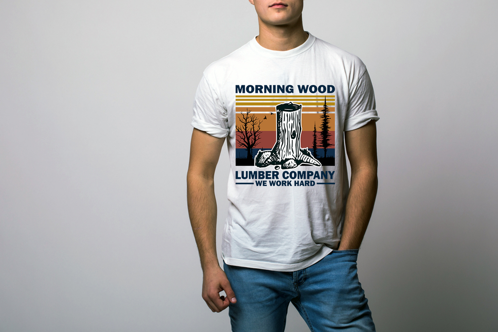 MORNING WOOD TEE Hoodie, Sweatshirt | CoreVibeTees.com (Image 1)