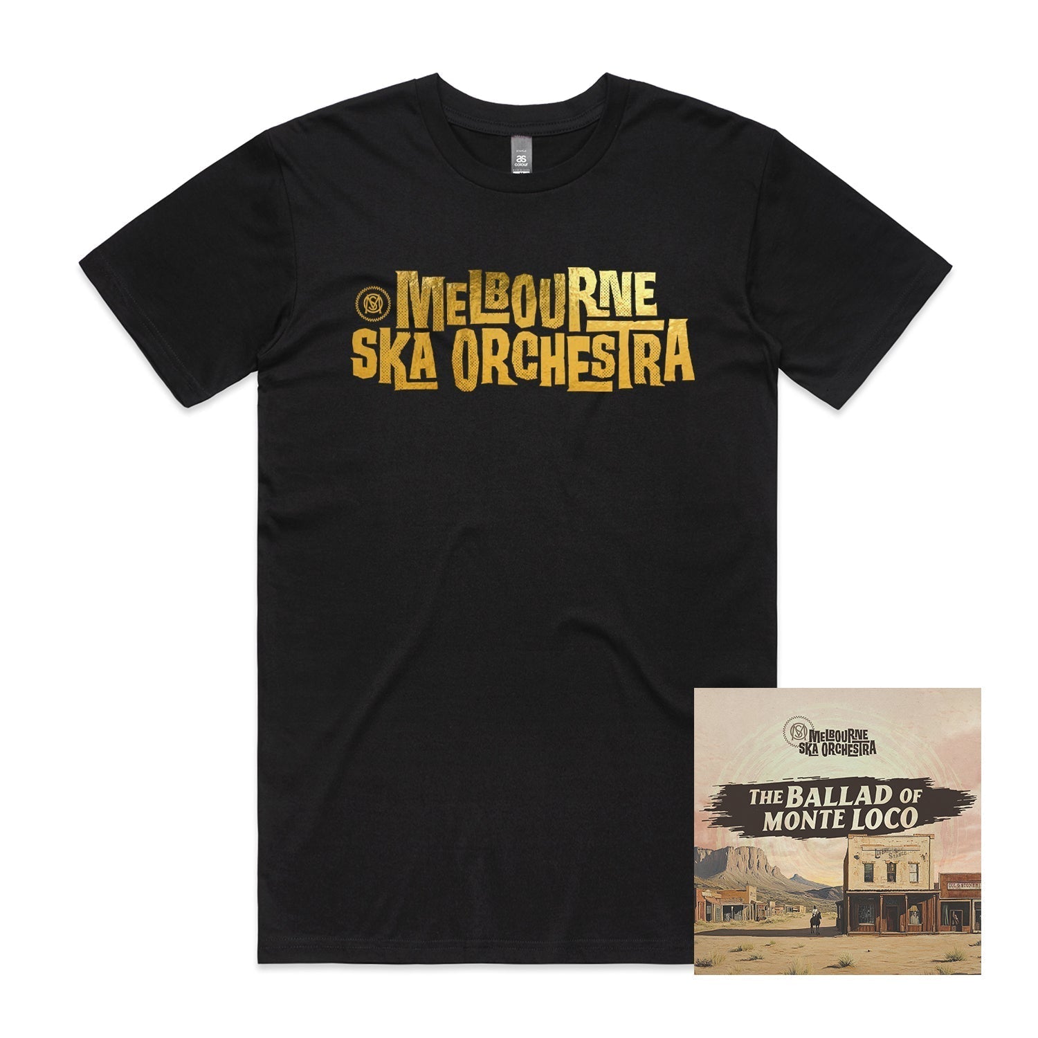 Gold Foil Logo T-Shirt (Black) + The Ballad Of Monte Loco (Digital Download) Hoodie, Sweatshirt | CoreVibeTees.com
