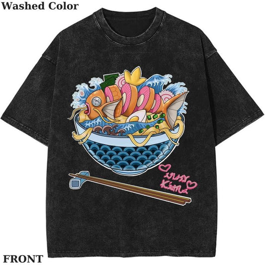 Magikarp ramen bowl Pokemon Graphic Shirt, Pokemon T-Shirt, PKM Shirt, Anime Funny Shirt, Vintage Tee Menswear Womenswear Streetwear Cotton Comfort