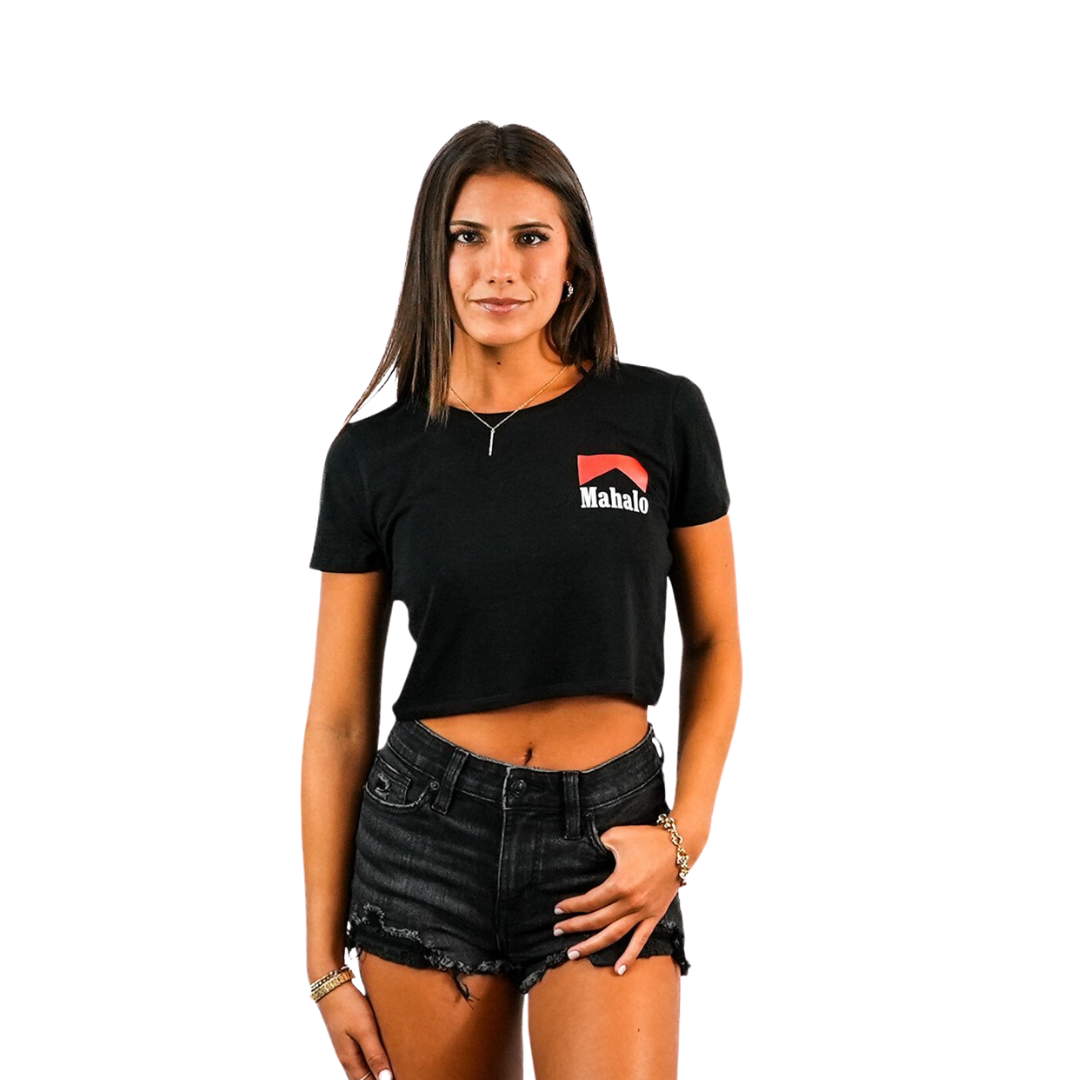 Mahalo Crop Tee Hoodie, Sweatshirt | CoreVibeTees.com (Image 1)