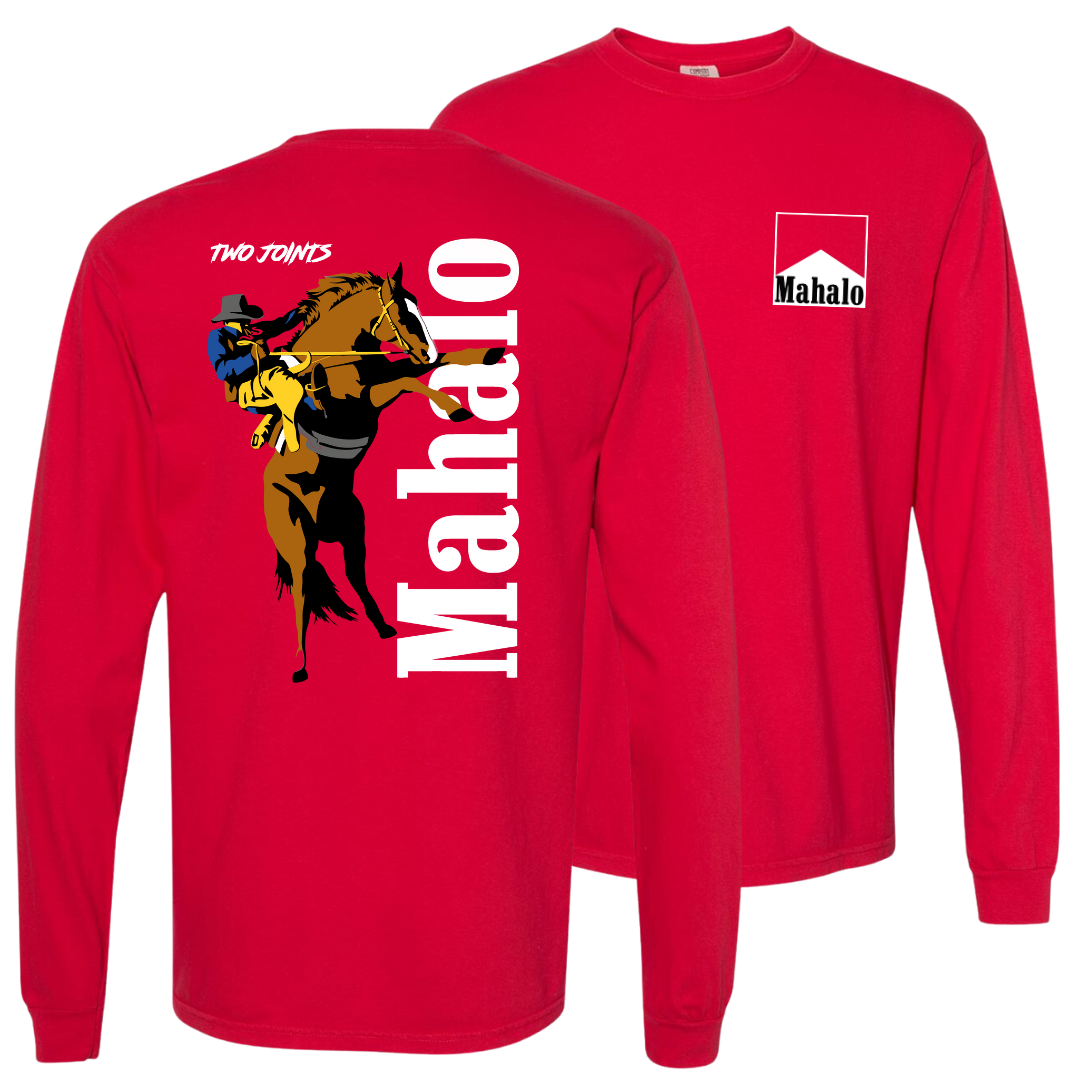Mahalo Red Long Sleeve Tee Hoodie, Sweatshirt | CoreVibeTees.com