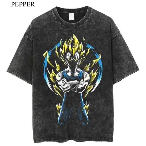 Majin Vegeta Vintage T-Shirt, Anime Manga Unisex T-Shirt, Gift For Him Menswear Top