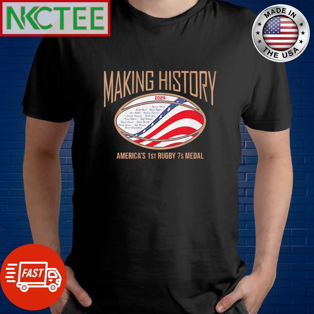 Making History America’s 1st Rugby 7s Bronze Medal 2024 ball shirt
