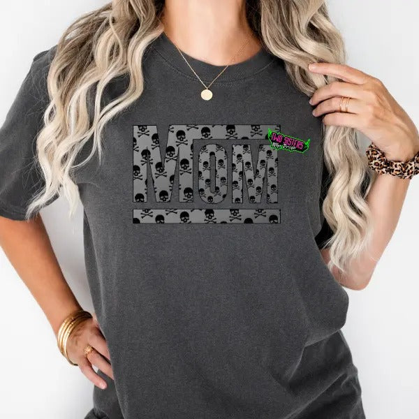 Mama Skull & Cross TShirt | Dark Edgy Vibes | Grunge Aesthetic Top | Alt Fashion Lovers | Cozy Streetwear Pullover Womenswear