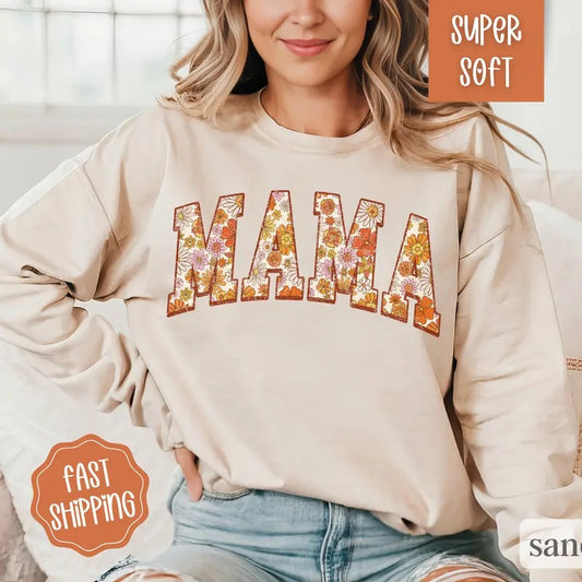 Mama Sweatshirt, Mom Sweatshirt, Mother's Day Gift for Mom, Womenswear, Leggings Outfit, Crewneck