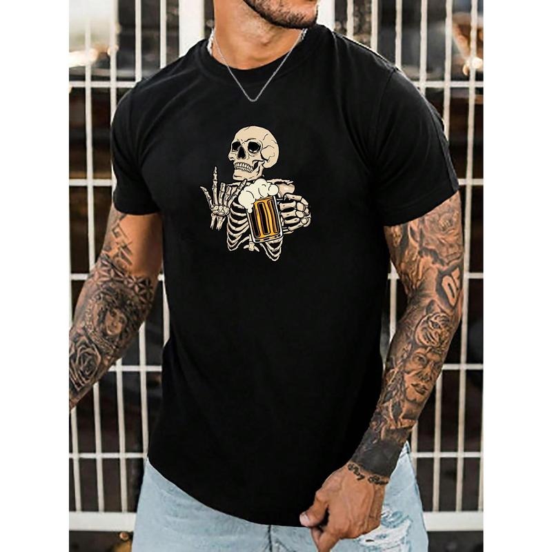 Manfinity RebelGame Men's Deep Grey Standard Code Tight-Fitting Short Sleeve T-Shirt Made in USA