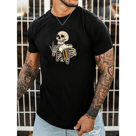 Manfinity RebelGame Men's Deep Grey Standard Code Tight-Fitting Short Sleeve T-Shirt Made in USA