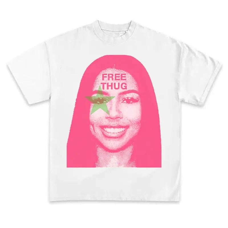 Marial Free Thug Big Face Hip-hop Vibes Tee