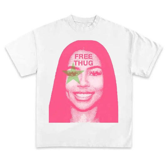 Marial Free Thug Big Face Hip-hop Vibes Tee