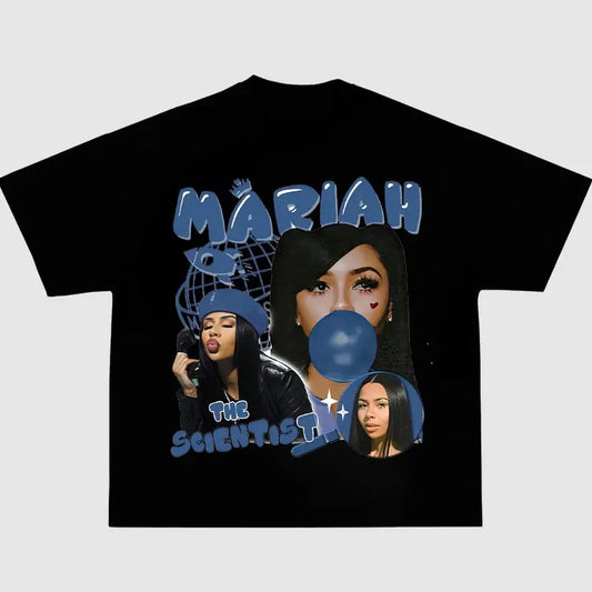 Mariiiah Music The Sciiientiiist Shirt Men's Women Vintage Oversized Y2k Crew Neck Short Sleeve Tee - Classic Cotton Fabric Menswear - Shirt Graphic Shirt