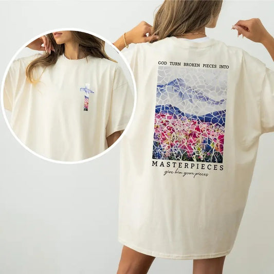 Masterpieces Christian T-shirt, Inspirational Bible Verse Shirts, Faith-Based Religious Apparel, Christian Gift Idea, Trendy Spiritual Graphic T-Shirt
