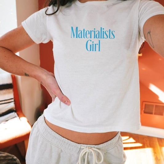 Materialists Girl ft Pedro Daddy Pascal Baby Tee x Tshirt, Materialists Merch, Pedro Pascal Lovers Outfit, Fan Merch, Daddy Cool