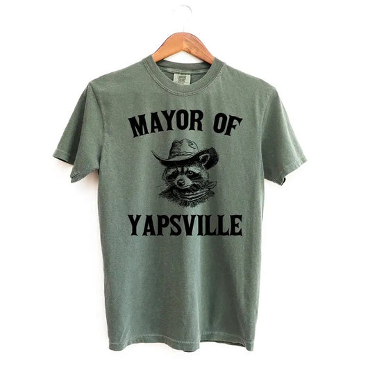 Mayor of Yapsville Funny Shirt, Raccoon Comfort Colors Shirt