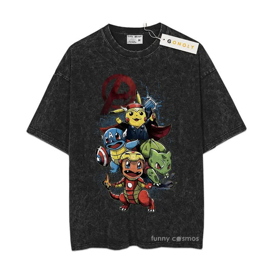 Mcu Avengers X Pokemon Sweatshirt, Pkm Sweatshirt, Anime, Vintage Sweater Vintage Sweatshirt