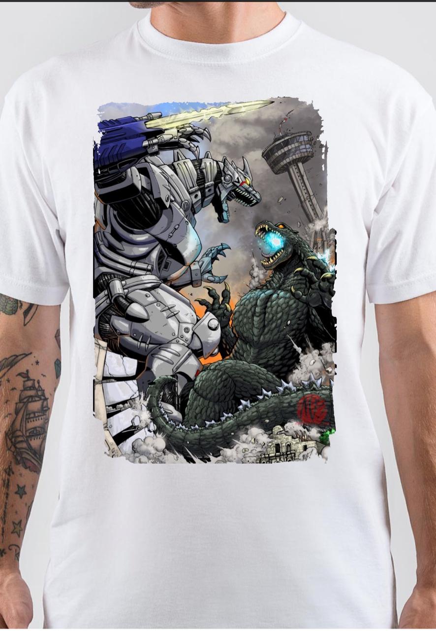 Mechagodzilla Vs Godzilla White T-Shirt Hoodie, Sweatshirt | CoreVibeTees.com